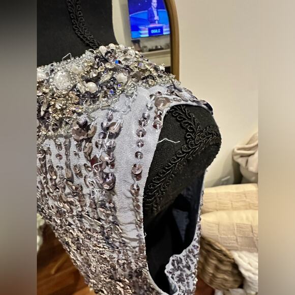 Mac Duggal 10739 - Sleeveless Linear Sequin Cocktail Dress - Picture 5 of 15